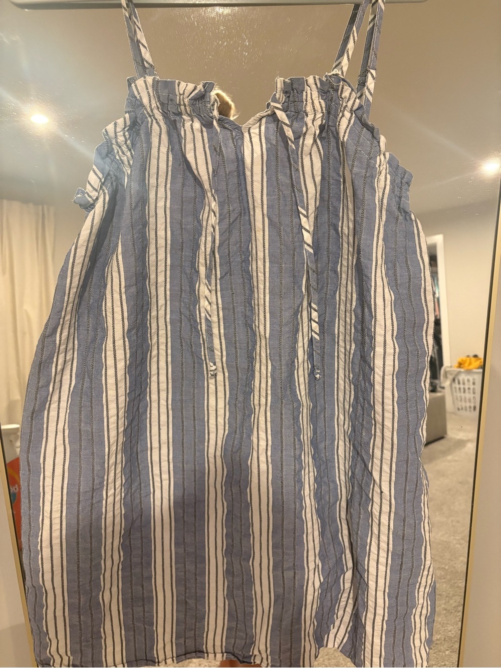 Magnolia Blue and White Striped Mini Sundress